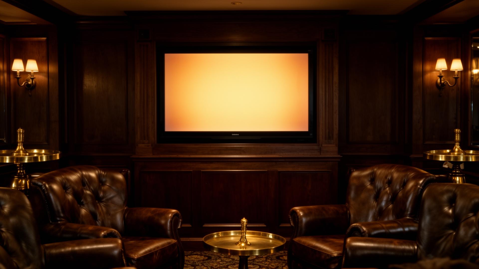 Warmly lit clubhouse lounge with the Ace Board display